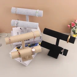 Velvet Jewelry Bracelet Storage Display Chain Watch T-Bar Rack Organizer Hard Stand Holder Jewelry Display Bracelet Display
