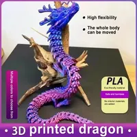 3d Printed Crystal Dragon Antistress Fidget Toy Rotatable Articulated Perfect Figure Radiant and Dazzling Colors 30/45/60CM