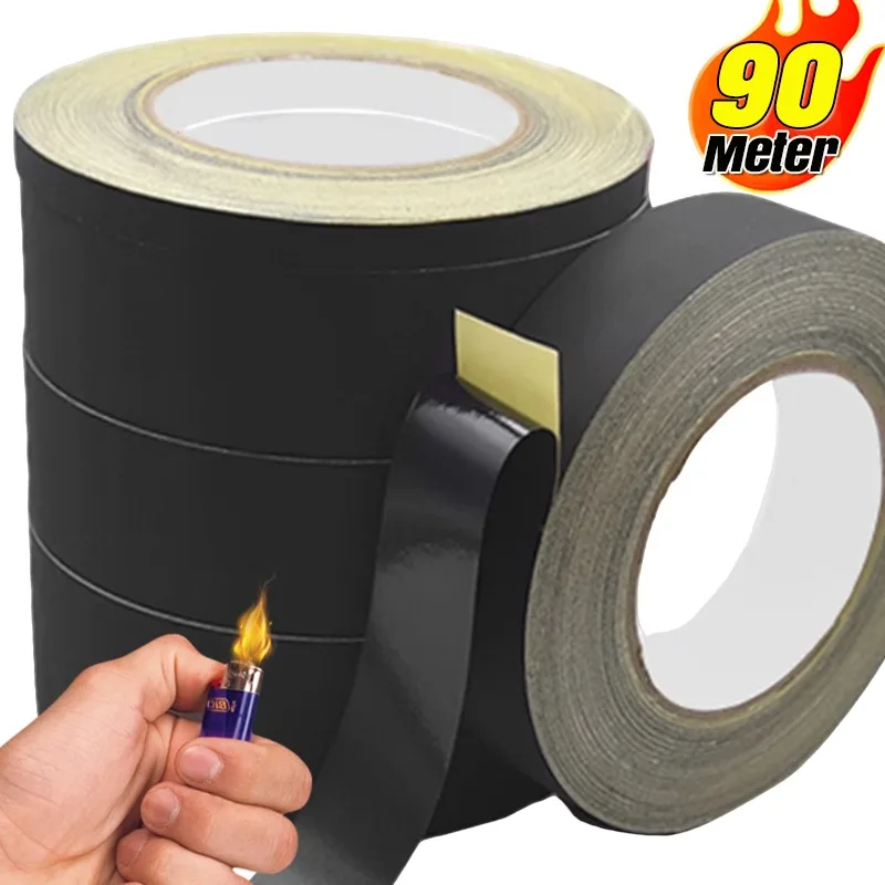 

Черные тканевые ленты из ацетатного волокна, высокотемпературные огнестойкие изоляционные ленты, самоклеящаяся ремонтная лента для электромобилей