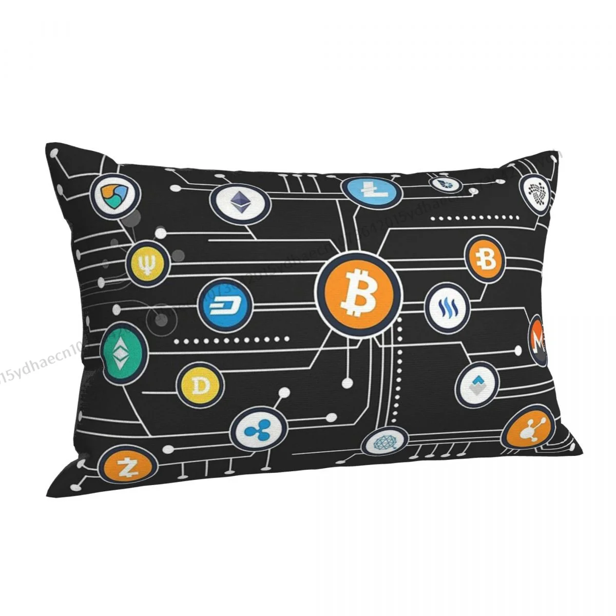 Cryptocurrency Printed Pillow Case Bitcoin Virtual Currency Backpack Cushions Covers Kawaii Home Decor Pillowcase