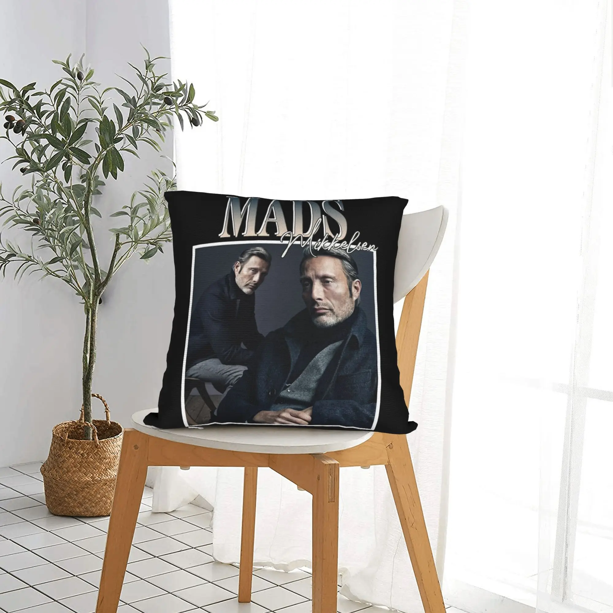 Mads Mikkelsen Actor Pillowcase Printing Cushion Cover Gift  Throw Pillow Case Cover Chair Square