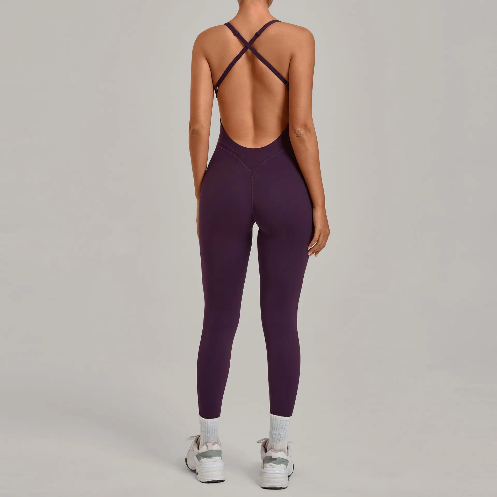 vetements-de-sport-pour-femme-combinaison-de-sport-rembourree-ensemble-d'entrainement-2026-tenue-de-yoga-mono-sportif-femme-violet-rouge