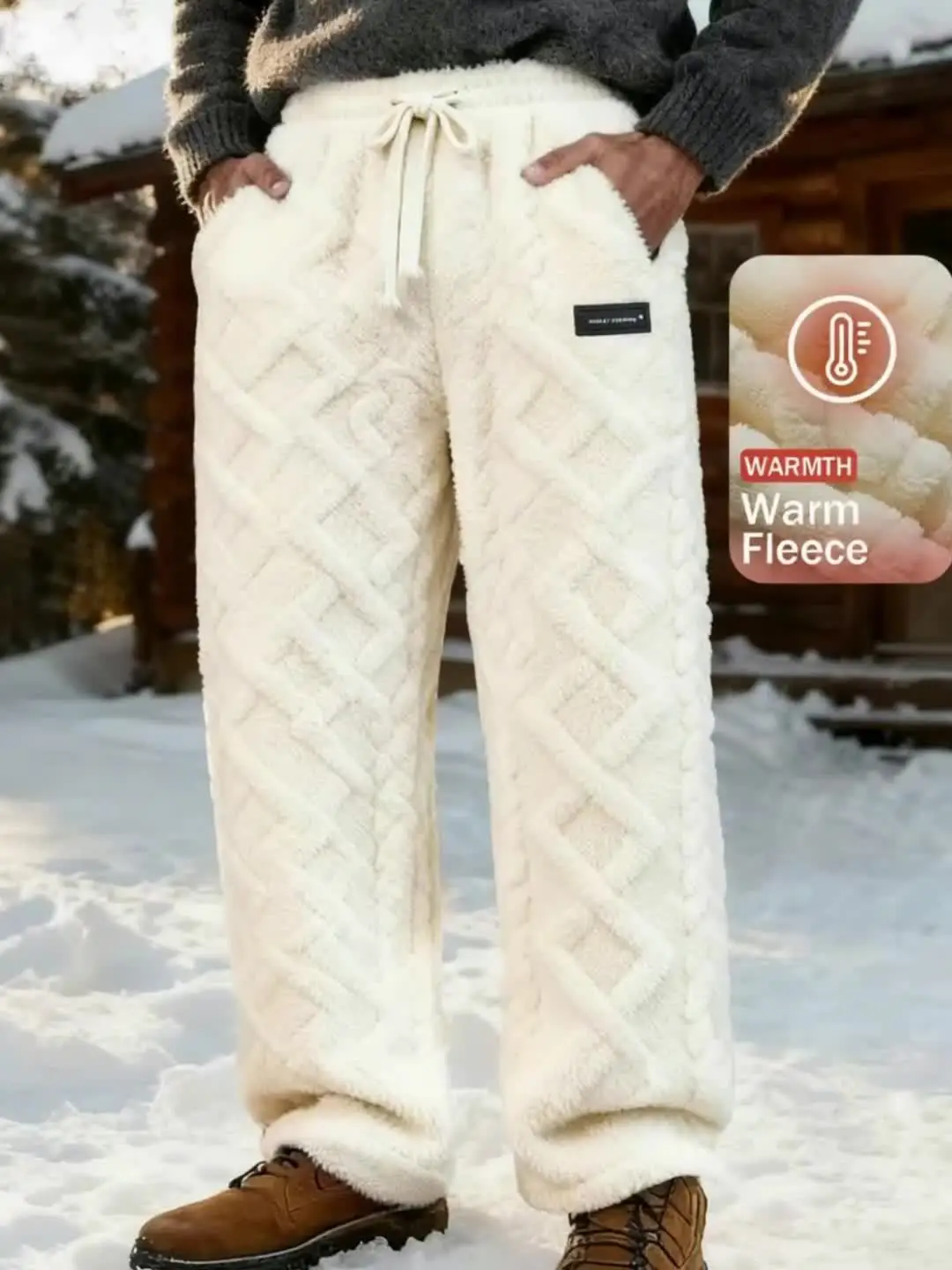 

Мужские зимние теплые брюки на флисовой подкладке с завязками на талии — уютный геометрический узор. Легкие и удобные для активного отдыха.