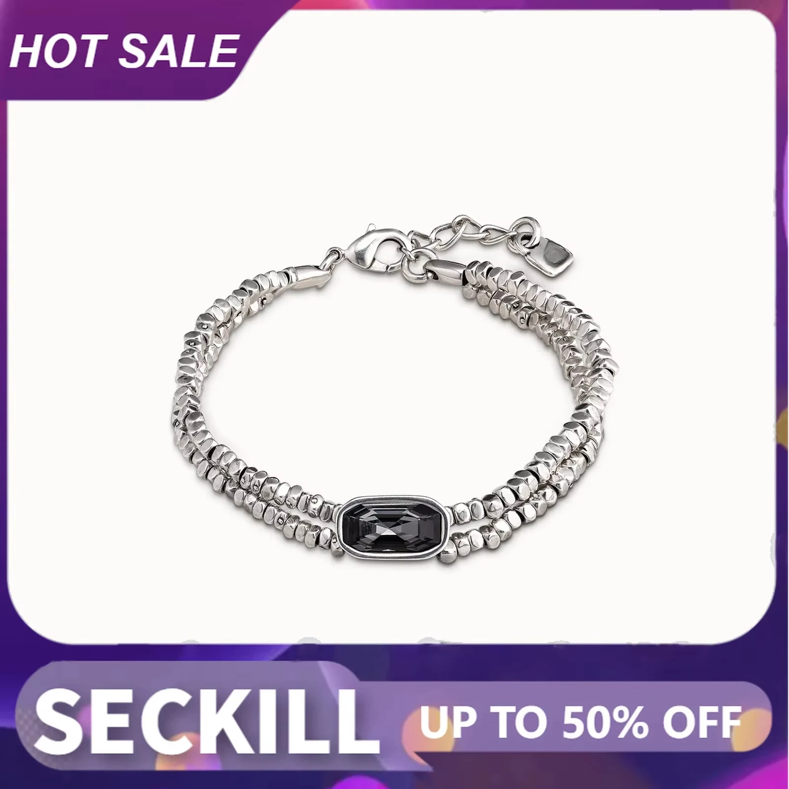 2024 AHAUNO Original New Product Spain Jewelry Unique Design Double Layer Crystal Bracelet Women's High Quality Birthday Gift