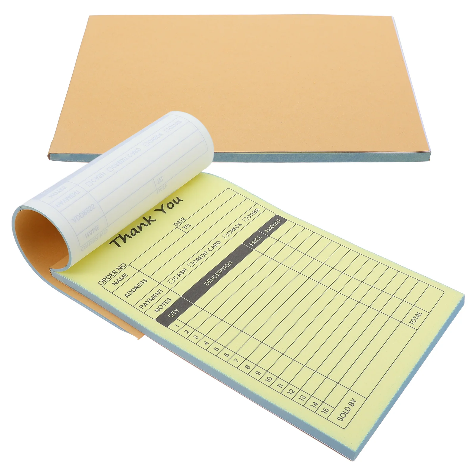 2 قطعة أشكال الطلب كتاب الإيصالات 2 جزء كتاب الفاتورة مع فاتورة الأعمال من الورق المقوى للصناعة د حفظ تتبع طلب الشراء #3