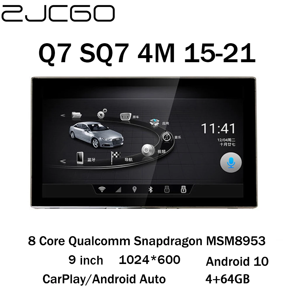 

ZJCGO Car Multimedia Player Stereo GPS Radio Navigation Android Screen MIB for Audi Q7 SQ7 4M 2015 2016 2017 2018 2019 2020 2021