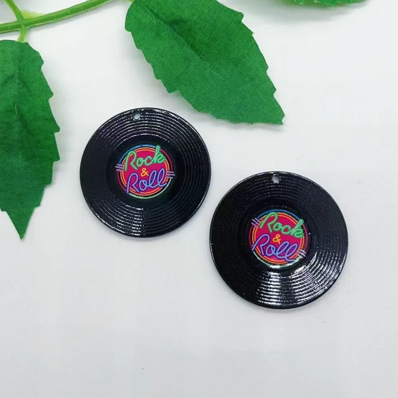 10pcs acrylic pendants suitable for jewelry production vintage radio recording tape design  DIY pendants earrings necklaces