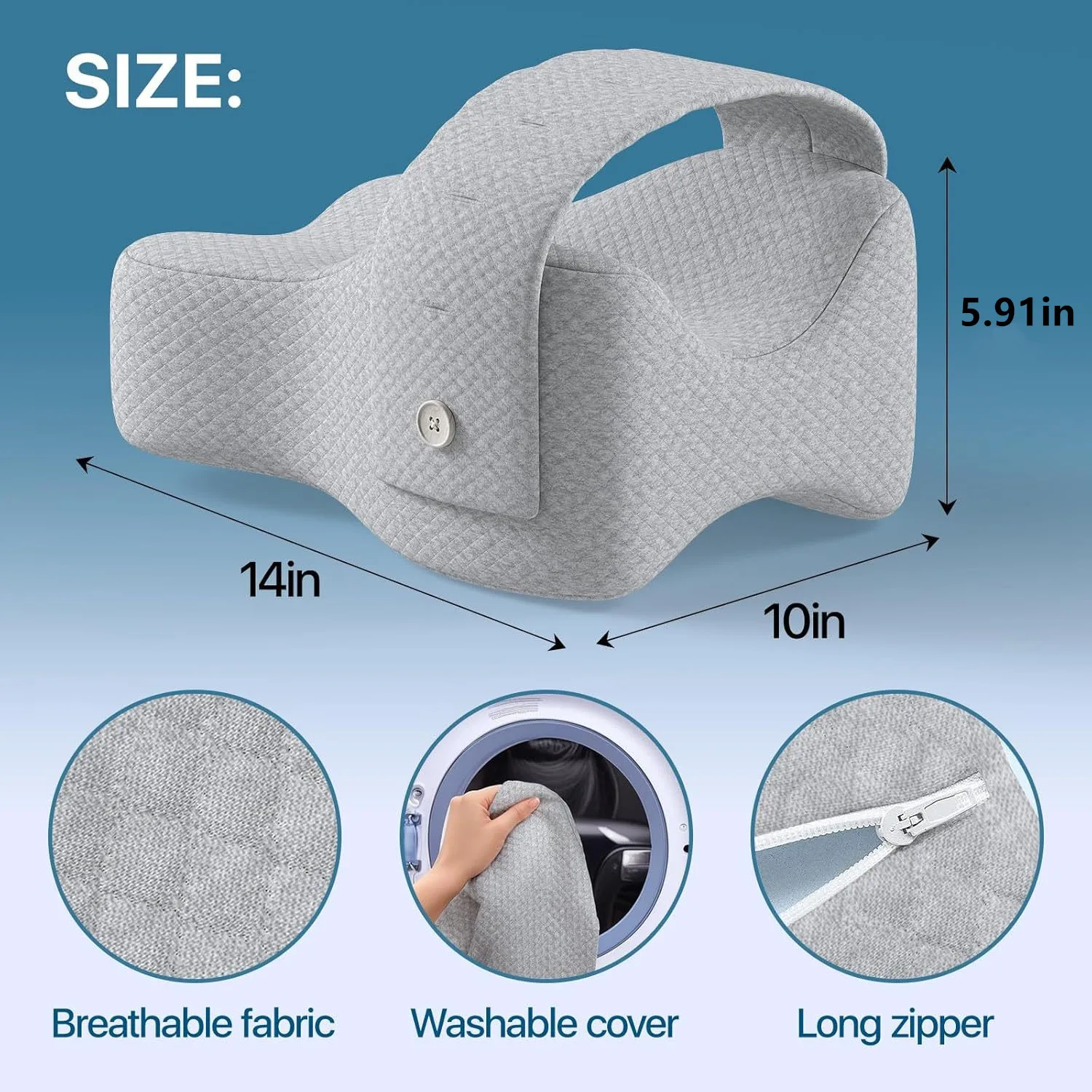

Memory Foam Knee Pillow for Orthopedic Sciatica Back Leg Hip Align Spine Pregnancy Body Pillows Back Support for Side Sleepers