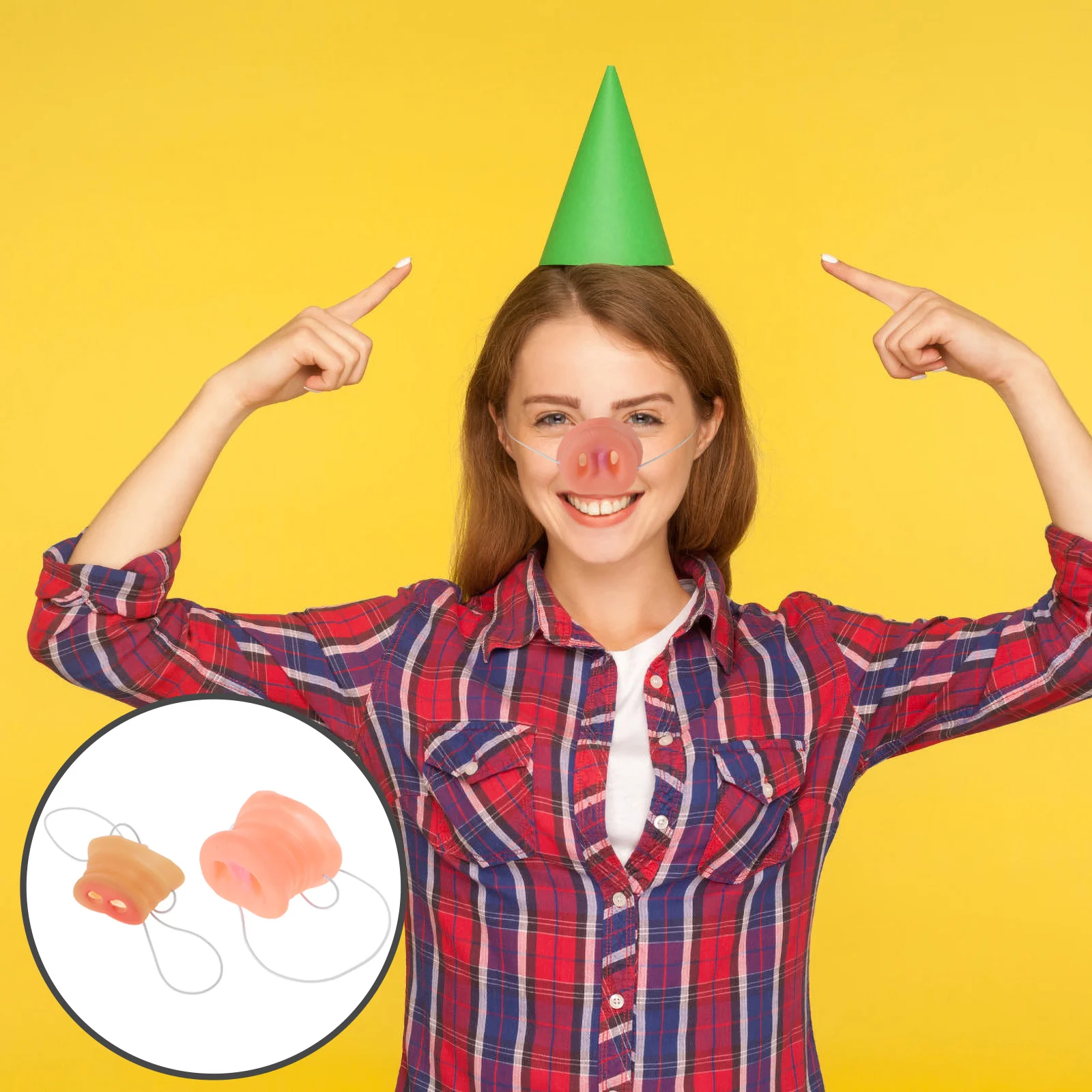 

2Pcs Vinyl Pig Nose Adorable Simulation Animal Nose for Carnival Stage Costume Balls Comfortable Lightweight Party Decoration