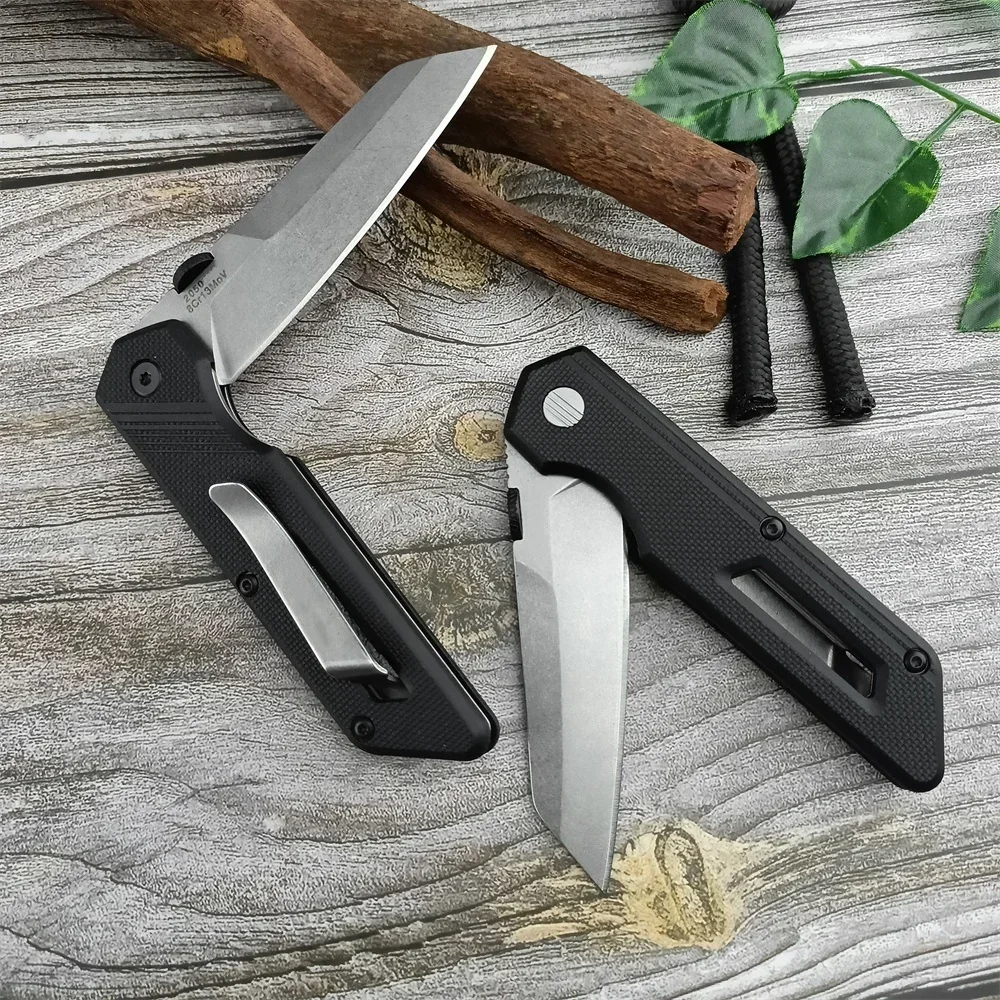 

KS 2050 Pocket Folding Knife 440C Stonewashed Blade, Nylon Fiber Handle EDC Outdoor Survival Knife Camping Hunting Tools
