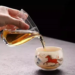 Ceramic Honeycomb Hollow Teacup Blue and White Porcelain Transparent Master Cup Tea Set Accessories Chinese Portable Tea Cup
