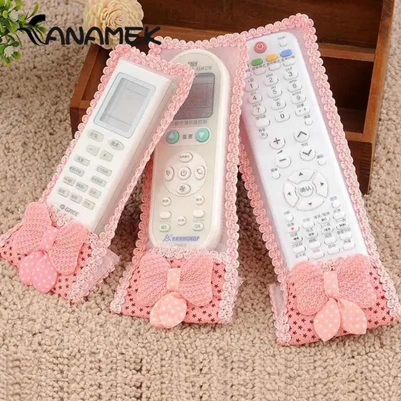 Shockproof Bow-knot Remote Case TV Remote Control Dust Protective Case For Home Electric Appliance Organizer Random Color