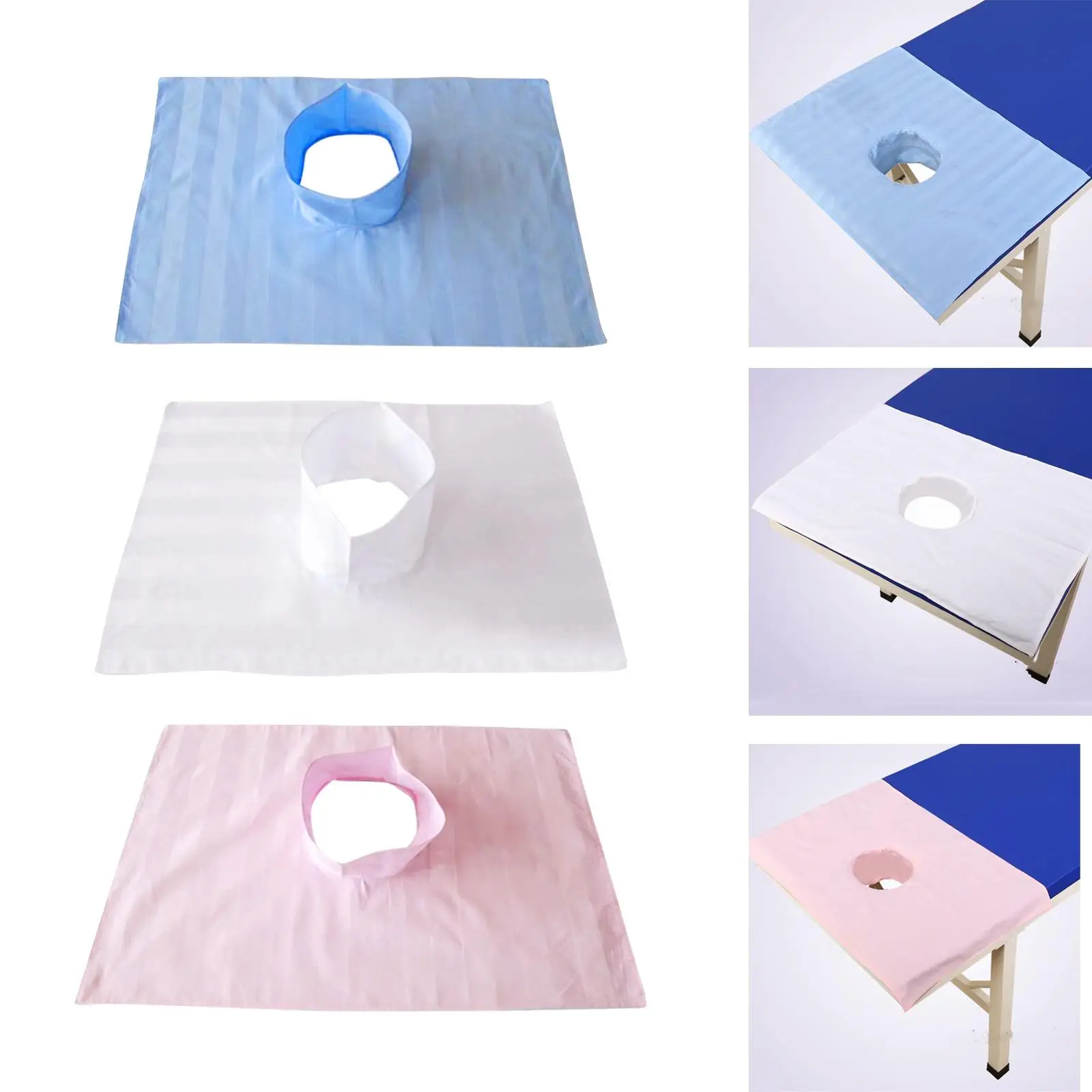 Drap de lit de Massage en coton réutilisable, rayures satinées, protection confortable pour Table de Spa, pour Salon de beauté, soins de la peau