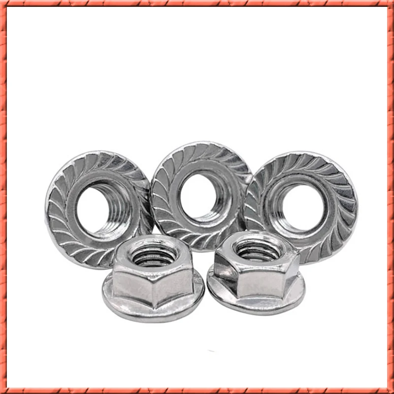 DIN6923 Stainless Steel 304/316 Flange Nut Hexagon Lock Screw With Washer Non-slip Nut M4/M5/M6/M8/M10/M12/M16/M20