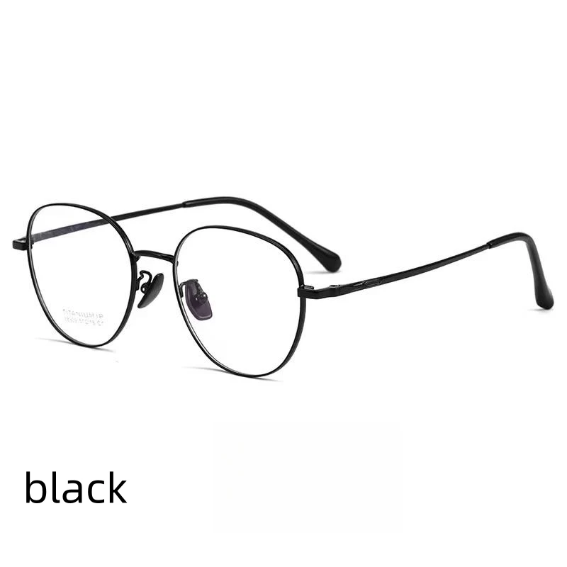 

51mm Ultra-light High Quality Pure Titanium Eyewear Men Retro Round Decorative Optical Prescription Glasses Frame Women 88309K