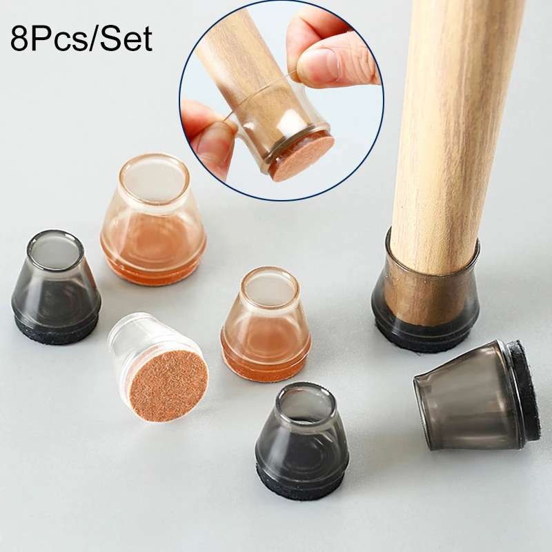 8Pcs/Set Silicone Chair Leg Covers Protectors,for Round Furniture Table Chair, Chair Leg Floor Protectors Caps, Silicon Feet Cup