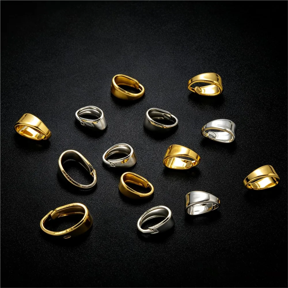 50pcs 18K Gold Plated  Pendants Pinch Bail Clips Melon Seeds Charms Clasps Connector For DIY Nacklaces Jewelry Making Findings - view 4