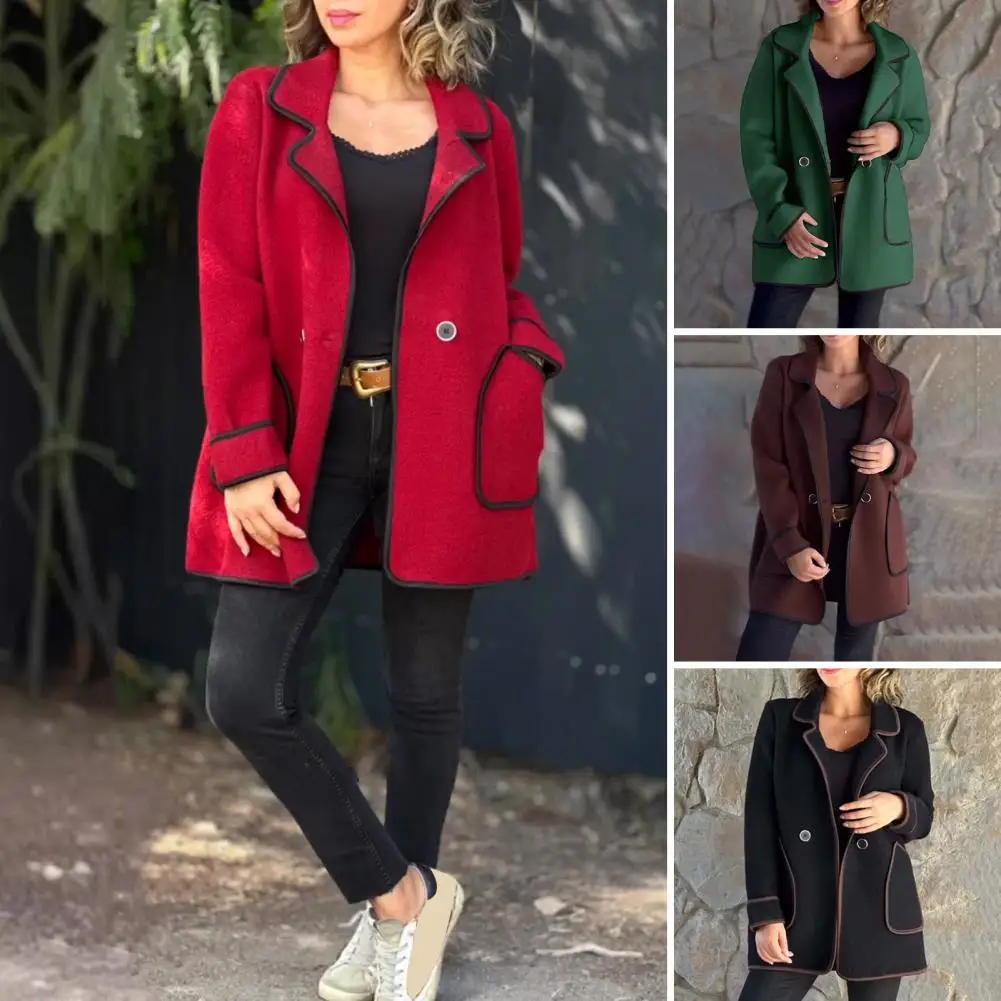 

Женские элегантные куртки, топы, корейская мода, однобортное однобортное пальто с круглым вырезом на весну и осень, повседневное блузка с длинными рукавами, пальто для поездок на работу