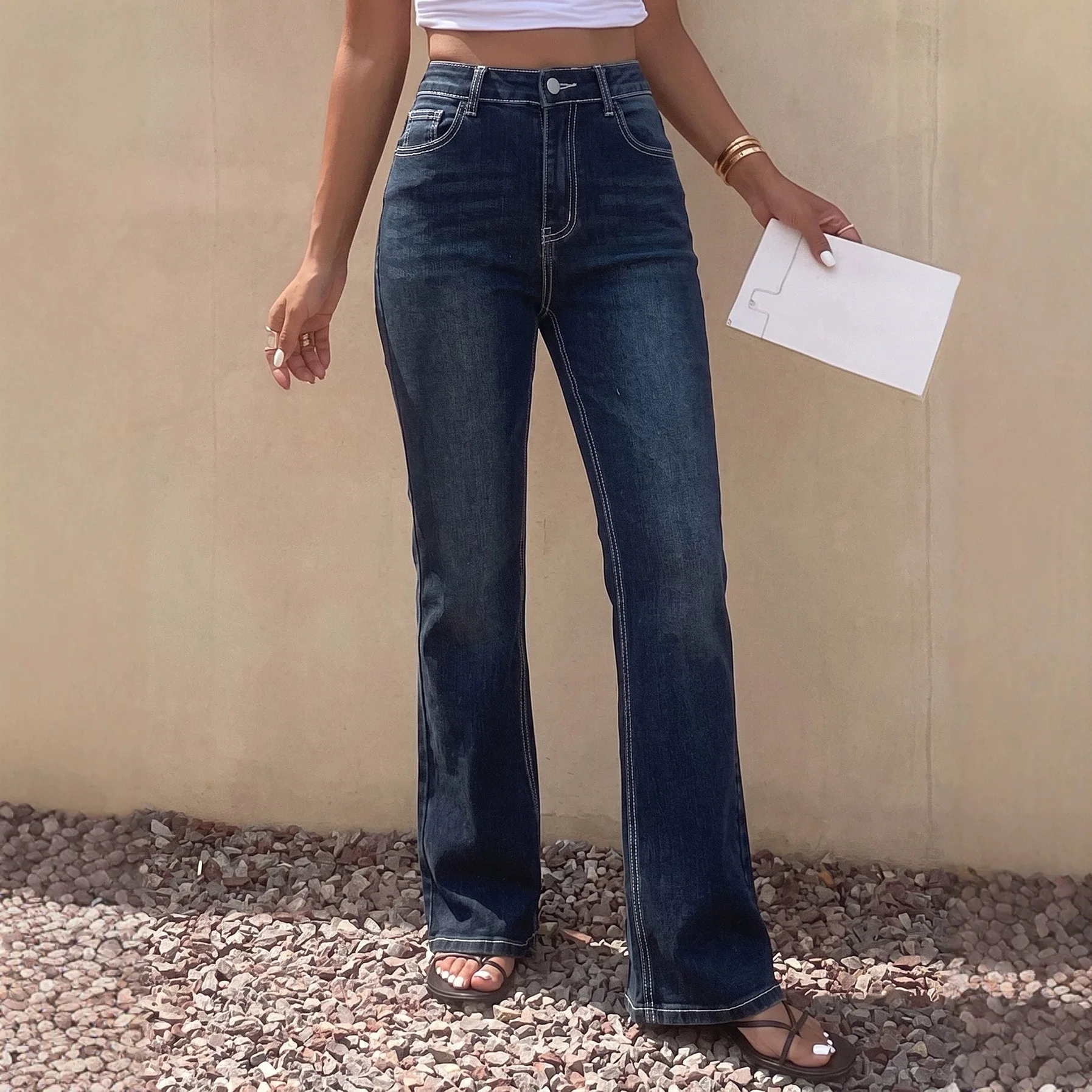 Women's Jeans Are Specially Designed For Women With Micro-pull Jeans, European And American Spice Girls Heavy Industry Embroider