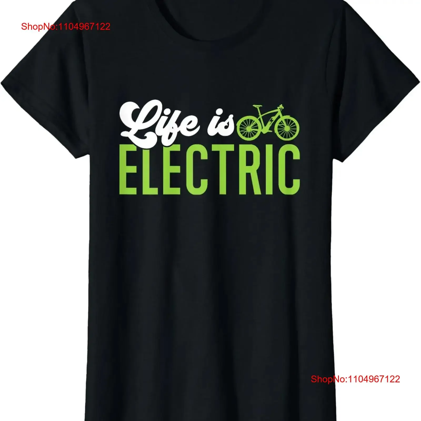 Life Runs on E Bike Power Camiseta de cuello redondo para mujer Ropa de diseñador lavada vintage Cómoda Casual Transpirable Versátil