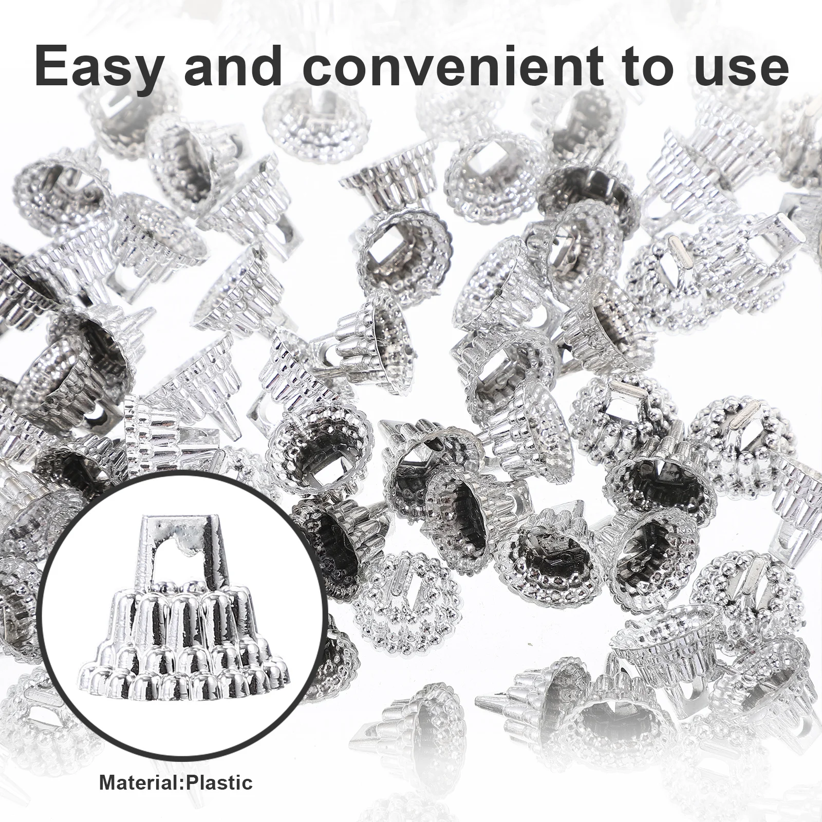 

200pcs Gold Christmas Hat Top Caps 1.3cm Diameter Unique Ball Pendant End Caps for DIY Ornaments Decorations Party Supplies