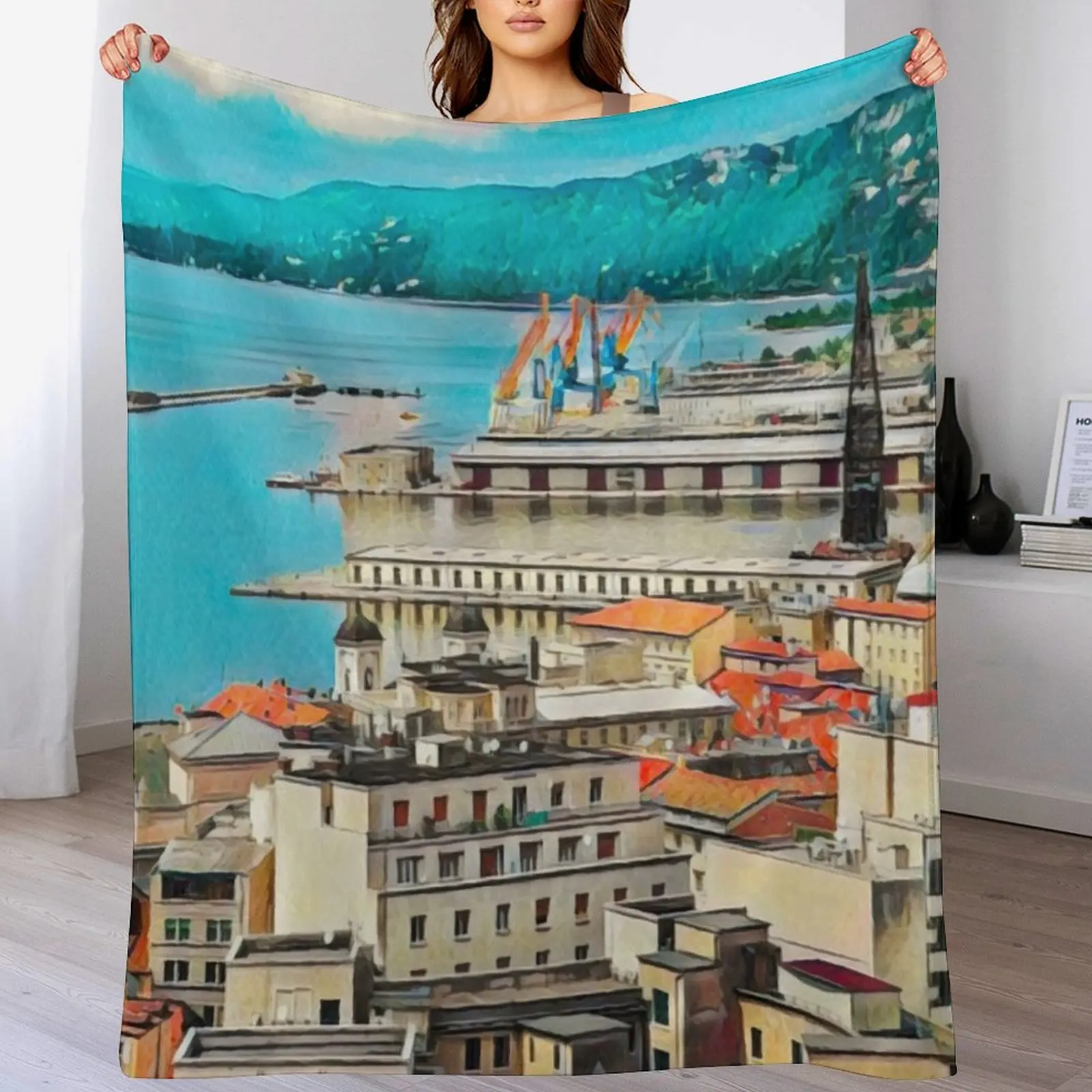 

Trieste Italy Throw Blanket Nap for winter Luxury For Sofa Thin Blankets