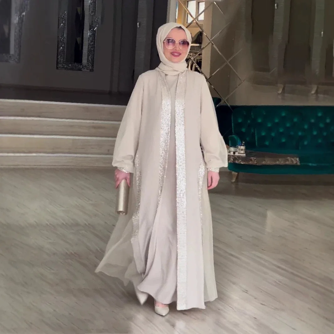 Muslim Modest Women Dress Jalabiya Vestidos Eid Ramadan Arabic Long Robe Dubai Islam Morocco Kaftan Abayas Cardigan Dresses 2024