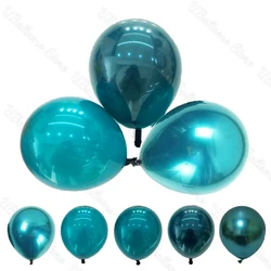 5/10/12/18inch Dark Teal Balloons Teal Blue Single Layer Double Stuffed Chrome Teal Balloon for Birthday Safari Party Decoration