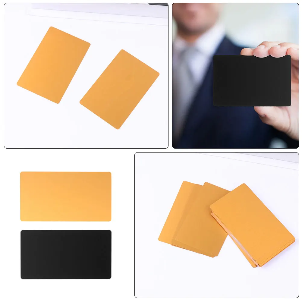 

100Pcs Metal Business Cards Blank Aluminum Nameplates Smooth Engraving Cards for DIY Networking Events Promotion