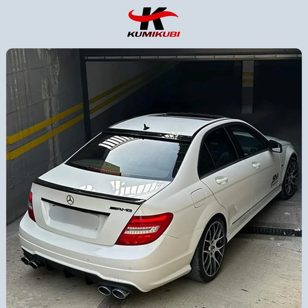 W204 Rear Trunk Spoiler Exterior For Mercedes Benz W204 C class 4 Door 2008-2014 C180 C200 C220 C260 C300 AMG Tail Spoiler Wing - view 3