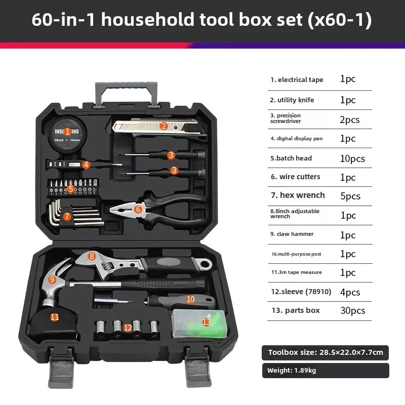 Comprehensive Toolbox Set - Complete Manual Tool Kit with Wide Range of Tools,Perfect for DIY Enthusiasts and Professionals