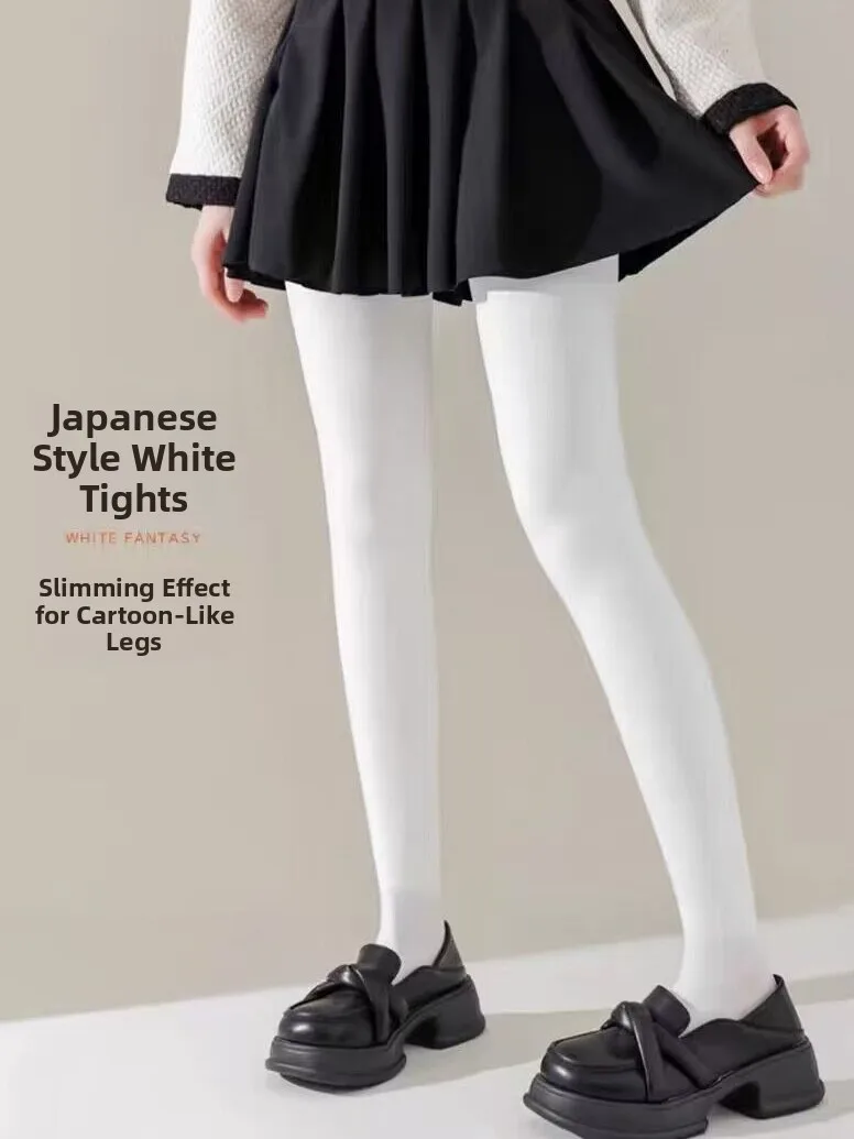 Weiße, mit Fce gefütterte, dünne Damen-Leggings für Erwachsene, Herbst-Winter-Hose, lange Hose, Nylonfaser, 65 % anderes Material 35 %