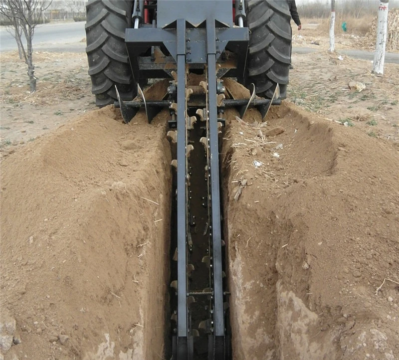 Agricultural new chain deep trenching machine engineering pipeline chain trenching machine