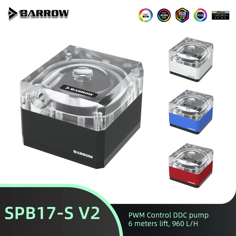 

Barrow PWM водяной насос SPB17-S V2 960L/H DDC 17W Pump LRC 2,0, металлический корпус, жидкий резервуар для ПК, игр, жидкость для строительства