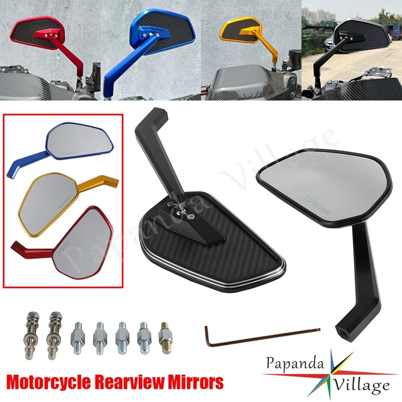 

Universal Motorcycle CNC Carbon Back Rearview Mirror For Harley Sportster Softail Touring Street Glide Road King Accessories