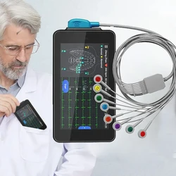 WIFI Portable ECG Machine Handheld Pocket ECG Machine Chargeable 6/12-Lead Glasgow ECG Data Analysis Transfer 250g