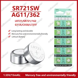 2PCS-50PCS 1.55V AG11 SG11 LR58 SR58 162 361 362 LR721 SR721 Button Batteries SR720 L721F Cell Coin Watch Toys Remote Battery