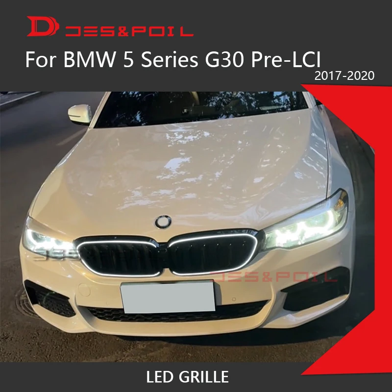 LED lehký mříž pro BMW 5 řada G30 pre-lci ledvina mříž přední M5 gril mřížka M sport s lampa 2017-2020