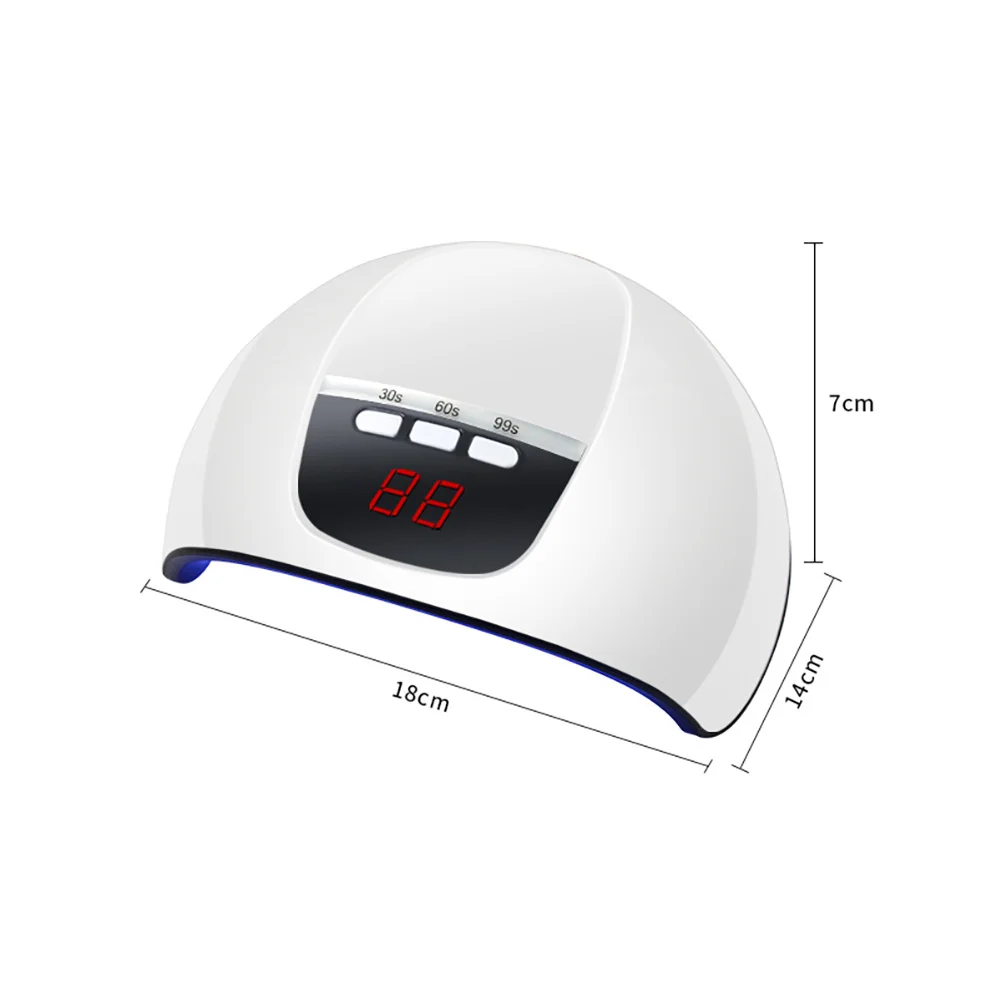 Miroir de séchage d'ongles LED Uv 54W en 30 à 60 secondes, Portable pour Salon de maison, lampe pour ongles en acrylique