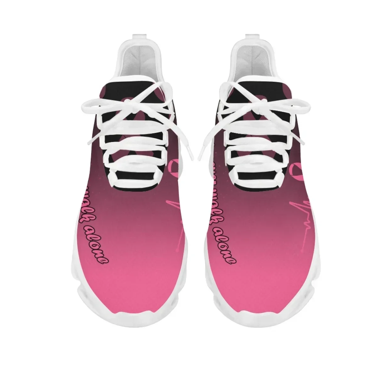 Breast Cancer Awareness Sneakers Women Faith Hope Love Breathable High Quality Air Mesh Shoes Customized Female Girls Sneaker