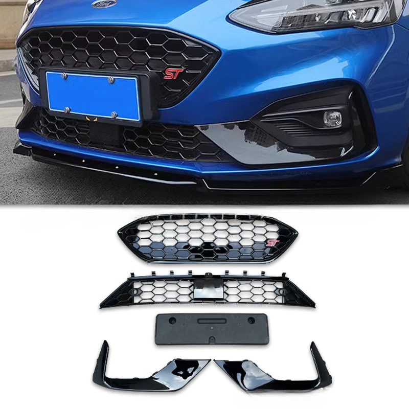 Car Front Grille Fog Light Lamp Cover Moulding Trim For Ford Focus MK4  ST ST-Line / X 2019-2021 MK4 Front Bumper Grille Kits