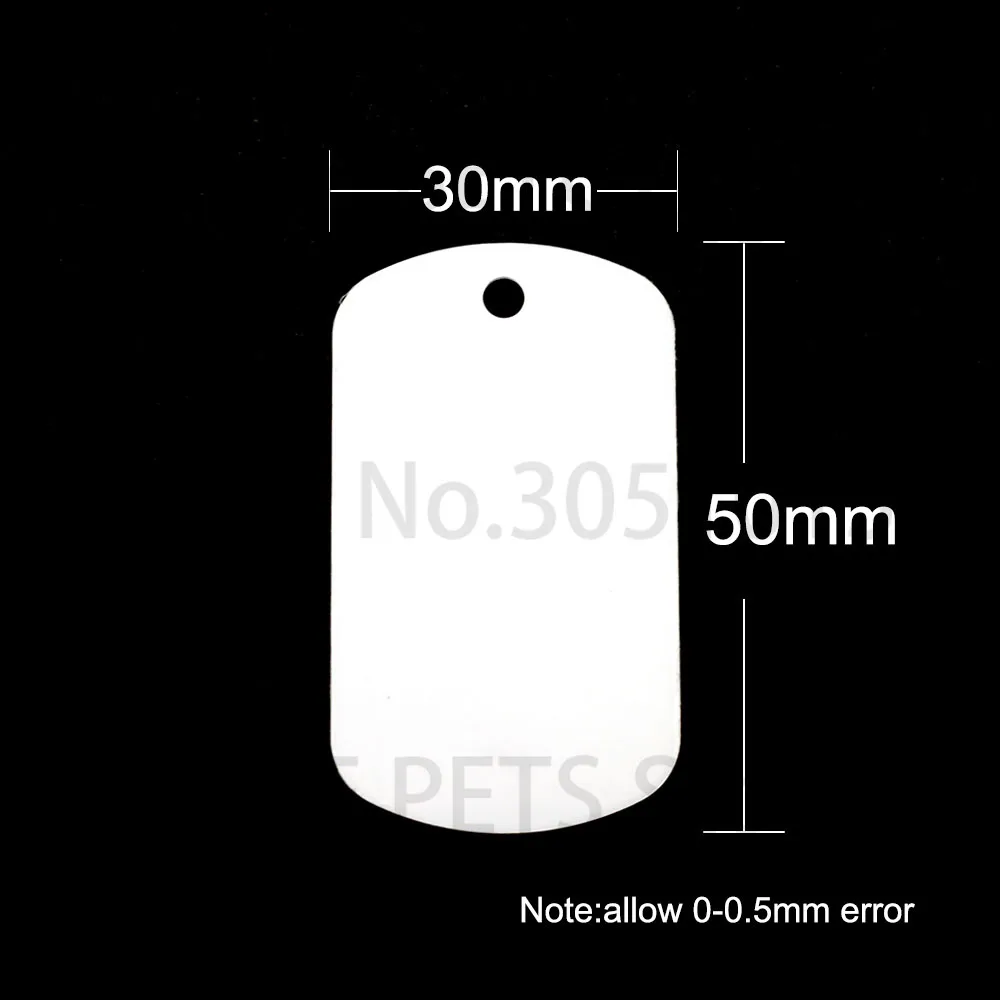 20PCS Pet Collar Accessories Sublimation Dog Tag Pendant Personalized  Transfer Printing Custom Blank Label