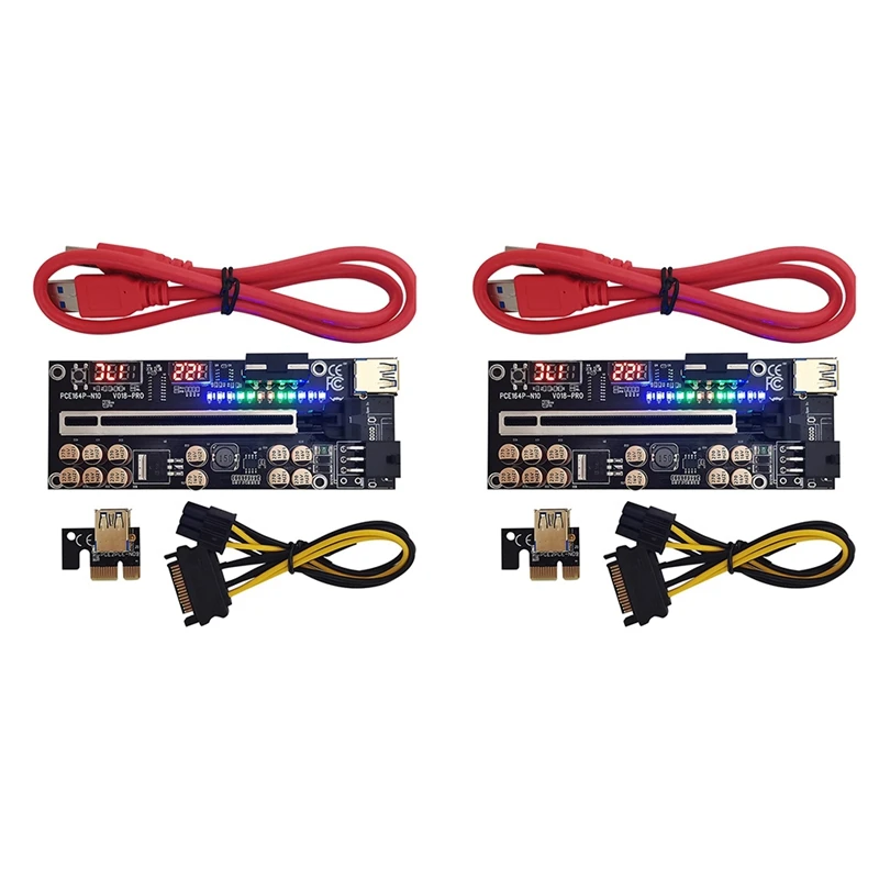 

VER018 PRO PCI-E Riser Card PCI-E 1X To 16X USB3.0 60Cm Graphics Riser Card With 12 Solid Capacitors For Mining