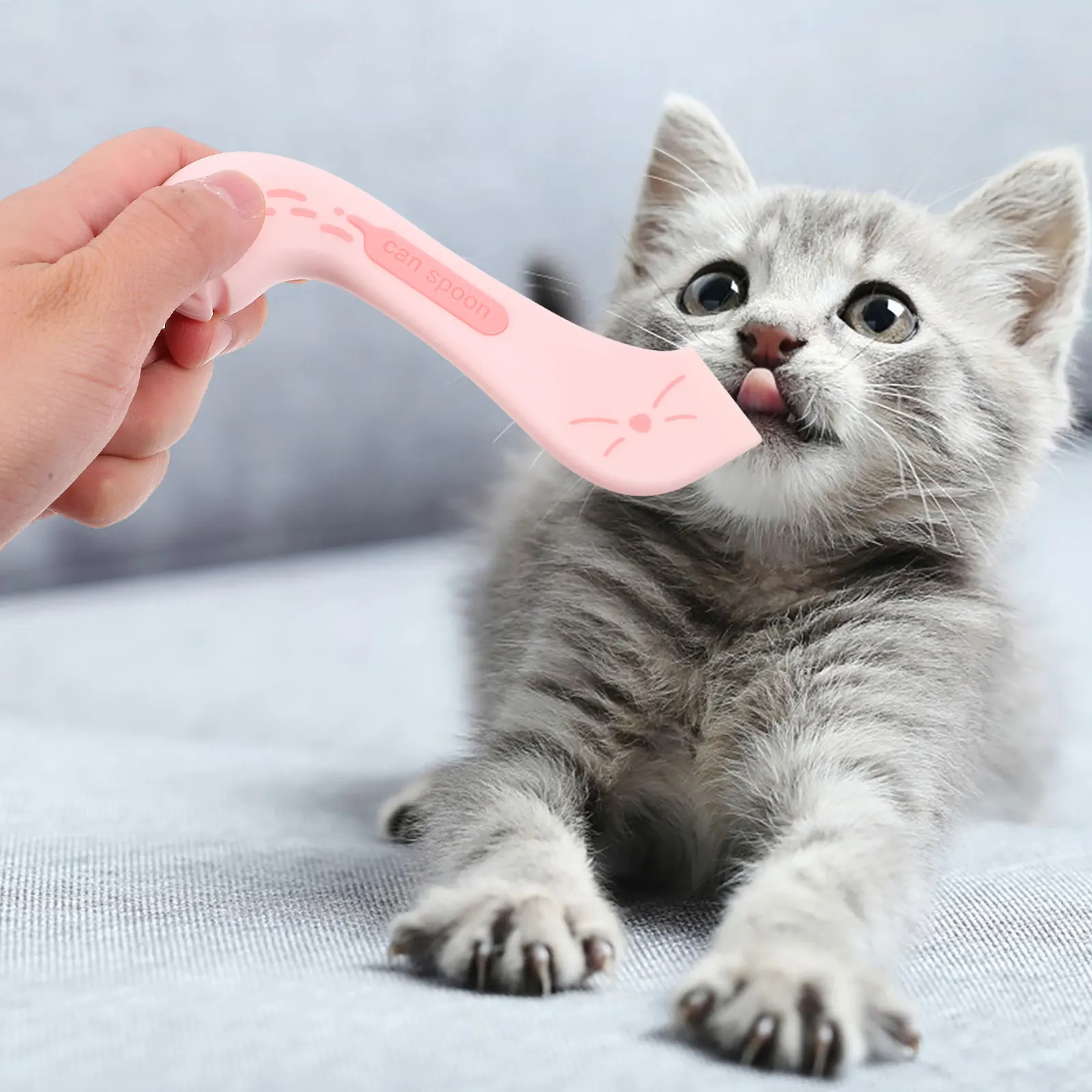 

1 set Cat Food Can Lids Spoon Multifunctional Leakproof Reusable Pet Scoops Durable TPR Household Compact Freshness for Dog