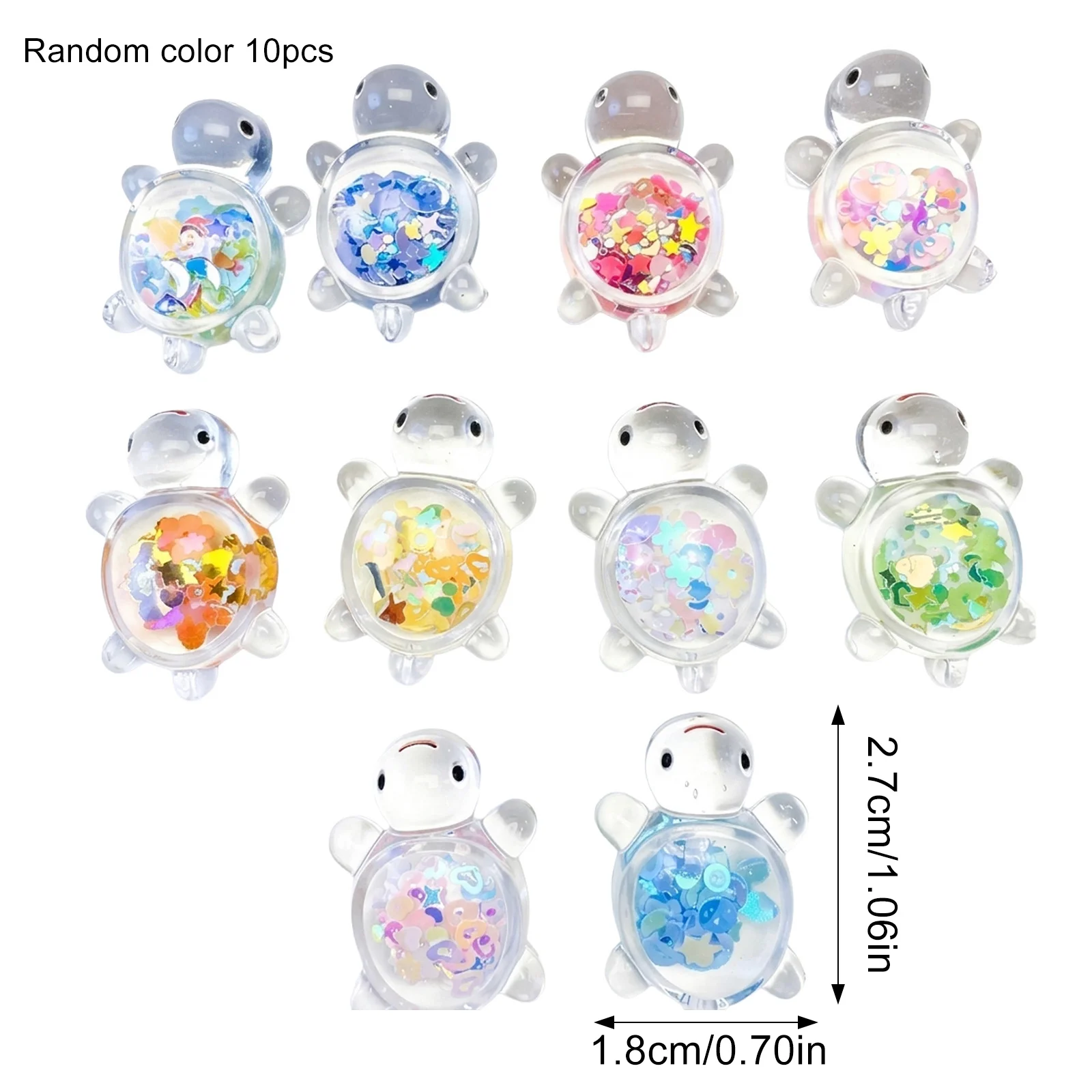 DIY Lovers Acrylic Turtle Pendant Crafting Accessory Cute Glitter Night Light Decor for Home Arts and Crafts Gift