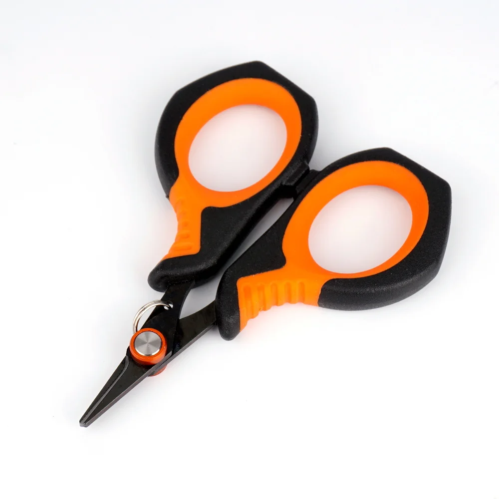 Hirisi Braid Line Scissors Stainless Steel Titanium Coating Serrated Edge Anti-Slip Handle PE Line Cutter Carp Fishing Tool JD09