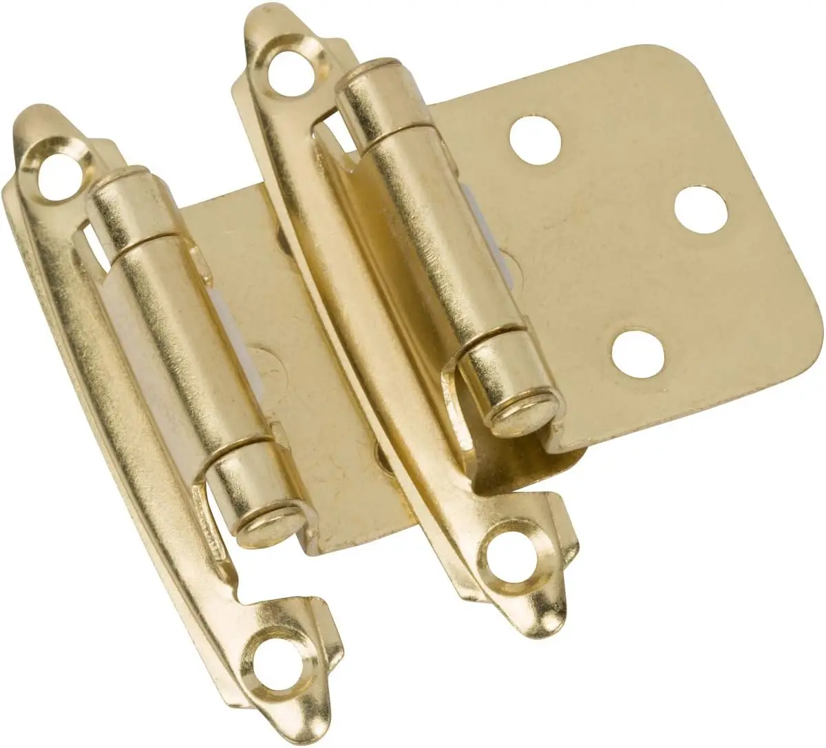 

Viladepot Brass Plated Gold Cabinet Hinges for Kitchen Cabinets 10PCS 1/2" Overlay (Variable) Self Closing Kitchen Cabinet Hinge