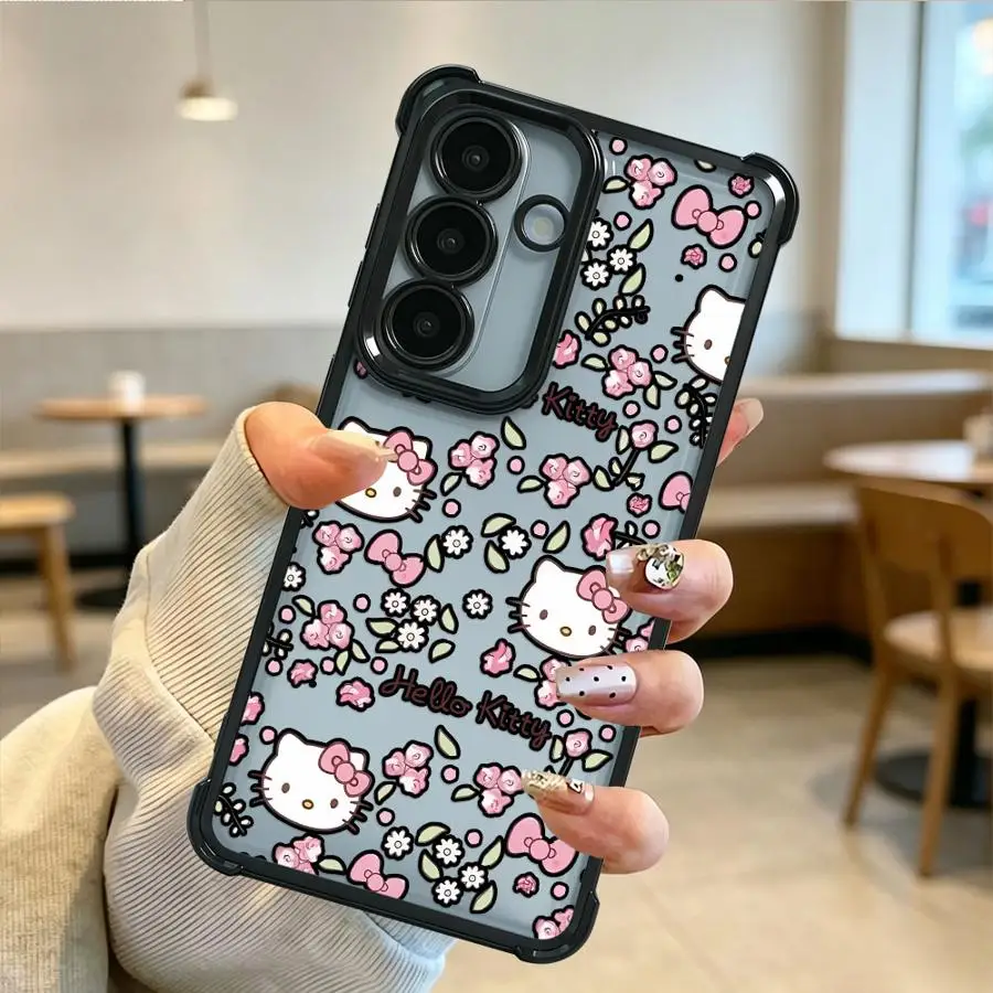 

Cute Sanrio Hello Kitty Case for Samsung Galaxy S26 Ultra S21 Note 20 S25 Edge S22 S24 S20 FE S23 Plus Soft Phone Cover