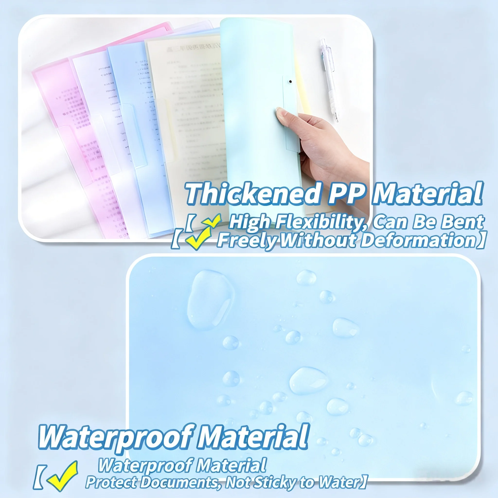 

5-Piece Set of Single-Rotating Lever File Folders, Rotating Transparent Lever Buckle File Folders, Pp Side-Opening Exam Paper Lever File Folders