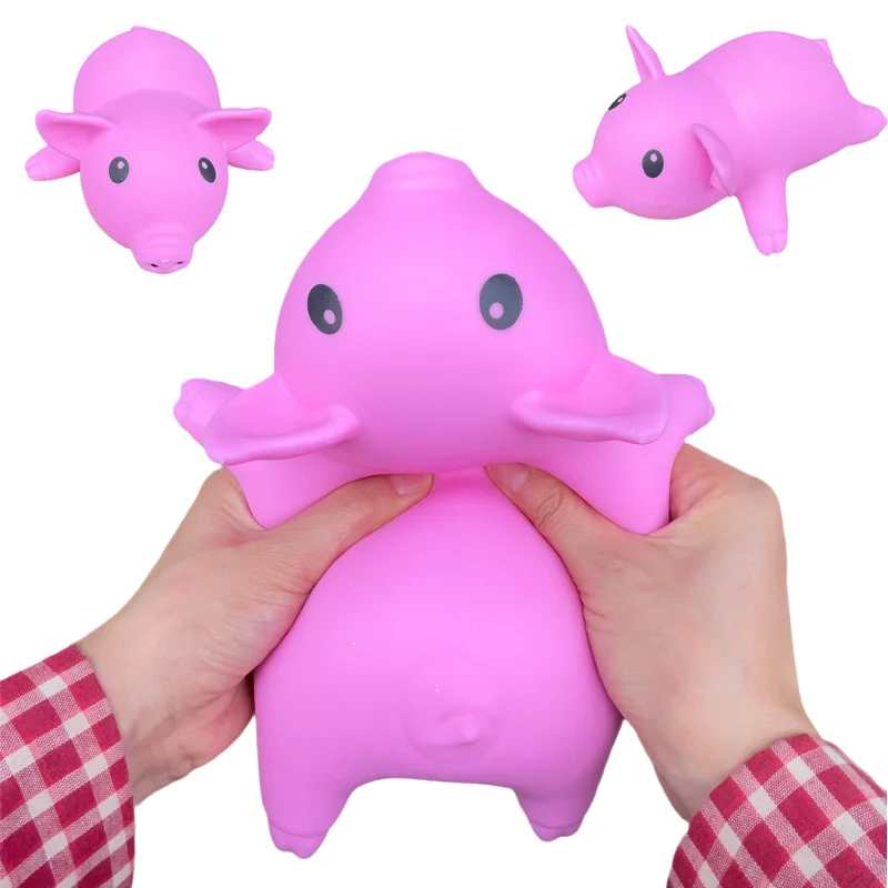 Kawaii Jumbo Pink Pig Stress Ball Squishy Toy Stretchable Pink Piglet Venting Fidget Toy Cute Pet Fidget Toy Gifts for Friends